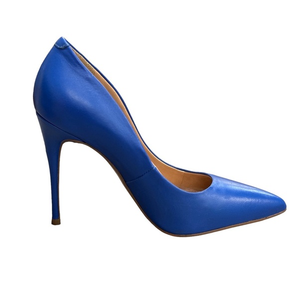 Steve Madden Vala Cobalt Blue Leather Pointed Toe Stiletto Heel Pumps Size 6 - Picture 6 of 10